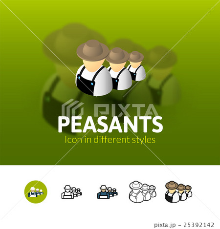 Peasants icon in different style Peasants icon in different style 25392142