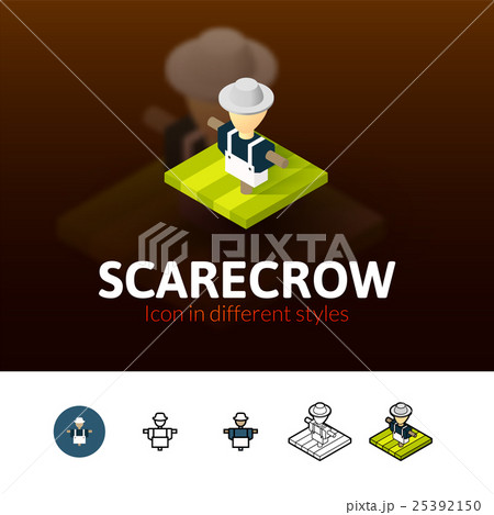Scarecrow icon in different style 25392150