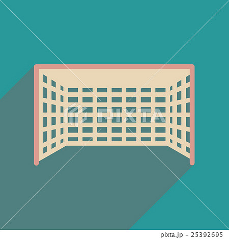 Flat web icon with long shadow  football goal 25392695