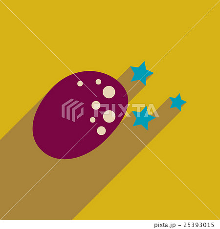 Flat web icon with long shadow meteorite stars 25393015