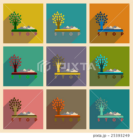 Concept of flat icons with long shadow no Concept of flat icons with long shadow no 25393249