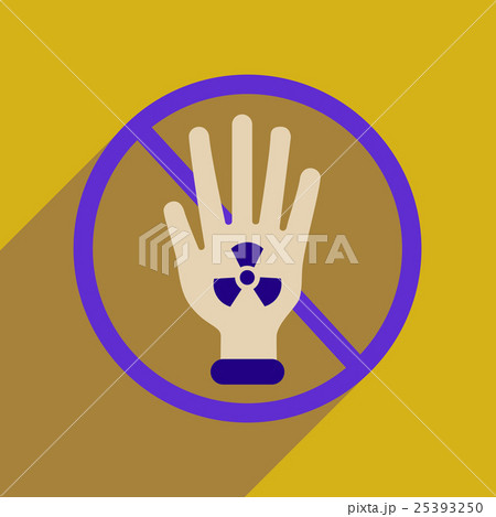 Flat web icon with long shadow toxic symbol Flat web icon with long shadow toxic symbol 25393250