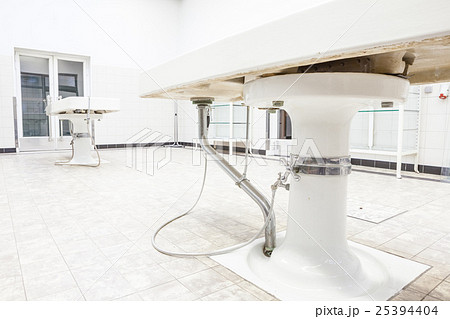 Autopsy tables in morgue 25394404