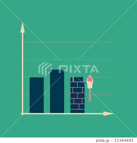 Flat web icon on stylish background construction 25394695