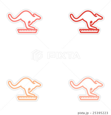 Set of stickers Australian kangaroo on white 25395223