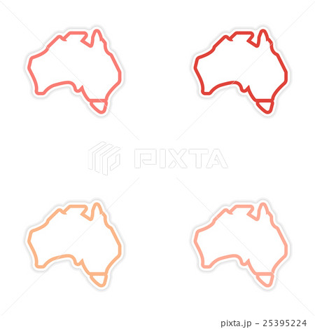 Set of stickers Australian map on white background Set of stickers Australian map on white background 25395224