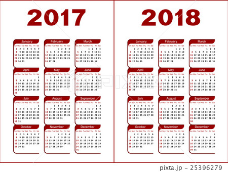 Calendar 2017 2018のイラスト素材 25396279 Pixta