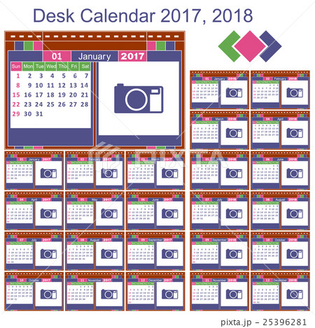 Desk calendar 2017, 2018 Desk calendar 2017, 2018 25396281