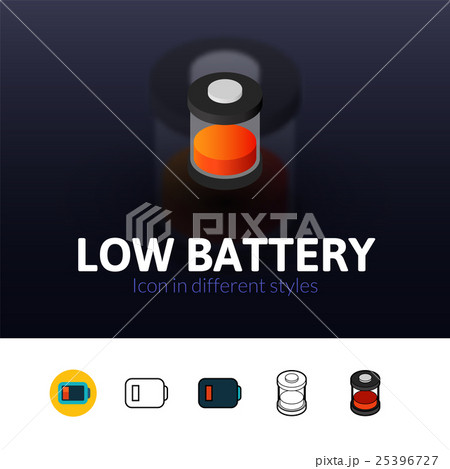 Low battery icon in different style Low battery icon in different style 25396727