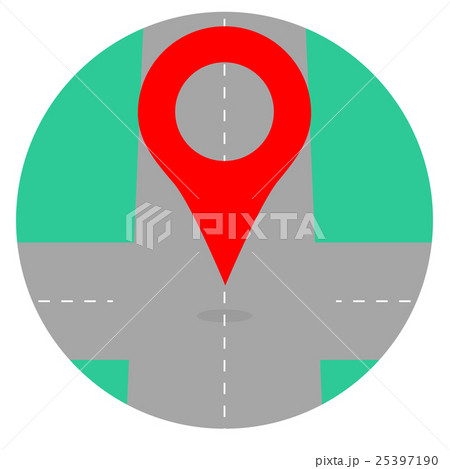 Gps icon pin crossroad Gps icon pin crossroad 25397190