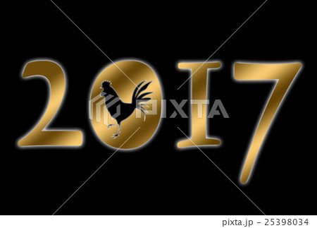 年賀状 2017 黒地金字 年賀状 2017 黒地金字 25398034
