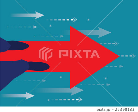 Businessman walking by the arrow forward.  25398133