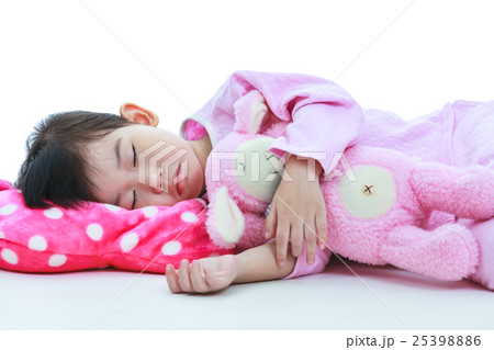 Healthy children concept. Asian girl sleeping. 25398886