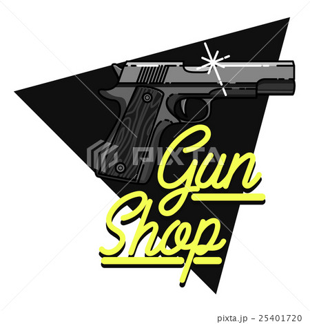 Color vintage guns shop emblem 25401720