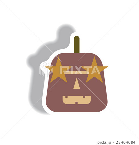 Vector illustration paper sticker Halloween icon 25404684