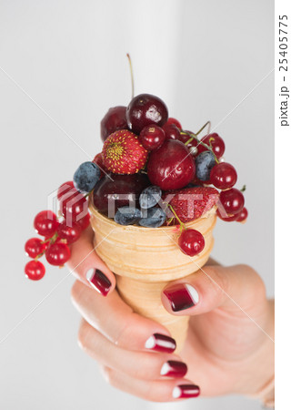 fresh berries in wafer 25405775