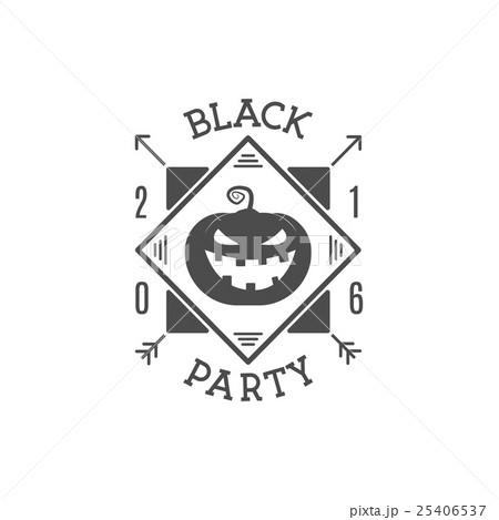 Happy Halloween 2016 black party invitation label 25406537