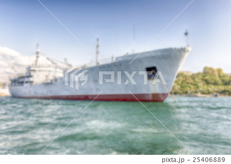 Defocused background with warships in Sevastopol 25406889