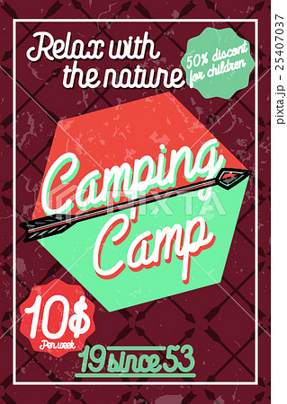 Color vintage Camping poster 25407037