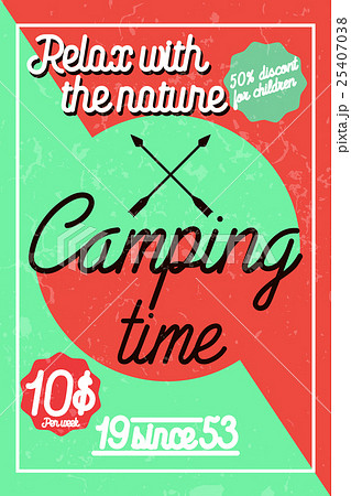 Color vintage Camping poster 25407038