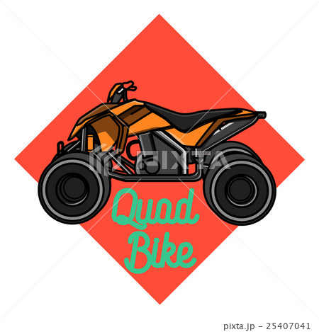 Color vintage quad bike emblem 25407041