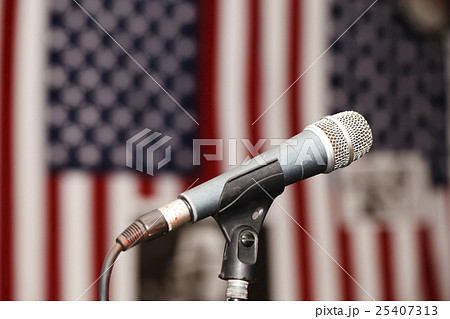 Old vintage microphone on the background of the 25407313