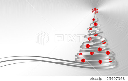 Christmas Tree From White Tapes With Red Balls Christmas Tree From White Tapes With Red Balls 25407368