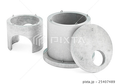 manhole rings, 3D rendering manhole rings, 3D rendering 25407489