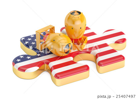 USA atomic weapon concept, 3D rendering 25407497