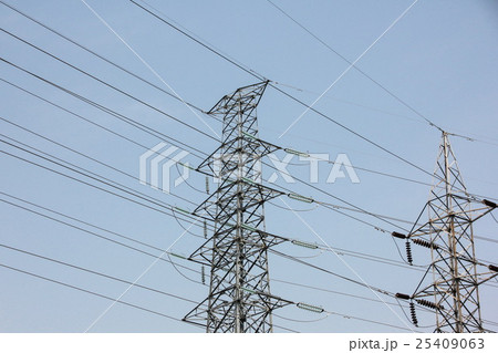 High voltage electricity pylon. High voltage electricity pylon. 25409063