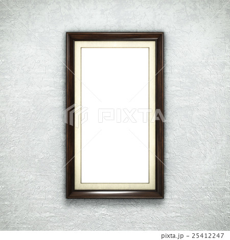 Wooden frame on wallpaper Wooden frame on wallpaper 25412247