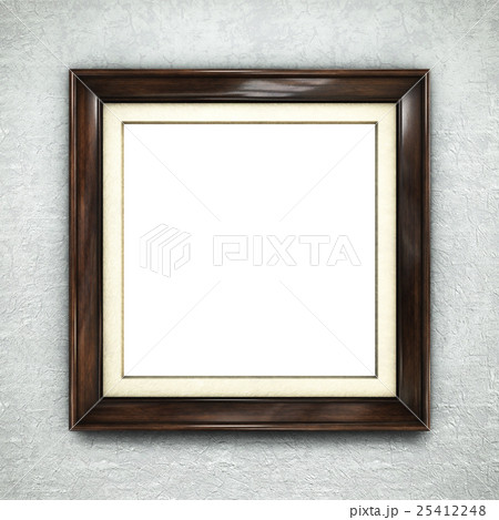 Wooden frame on wallpaper 25412248