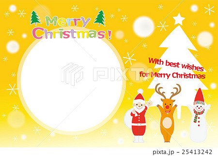 クリスマスカード フォトフレームのイラスト素材 25413242 Pixta