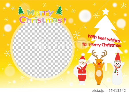 クリスマスカード フォトフレームのイラスト素材 25413242 Pixta