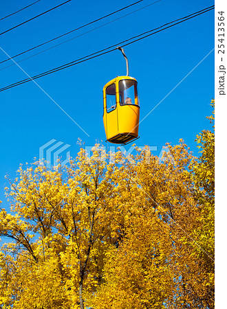 cableway with multicolored cabins cableway with multicolored cabins 25413564