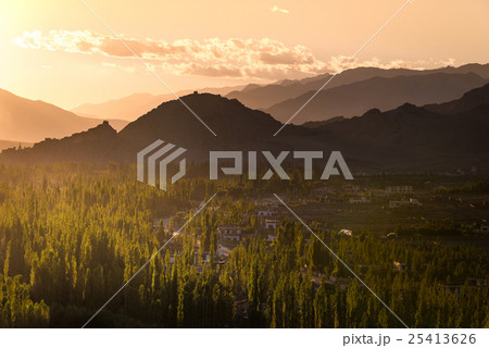 Leh city view at sunset 25413626