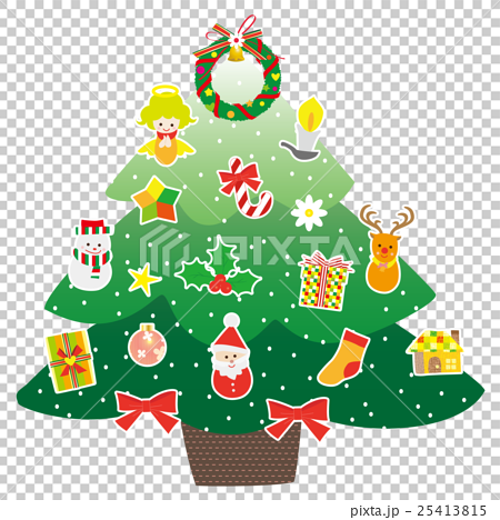 クリスマスツリーとオーナメントのイラスト素材 25413815 Pixta
