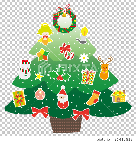 Christmas Tree And Ornaments Stock Illustration