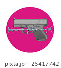 Gun Control - Handgun with Barbed Wire 25417742