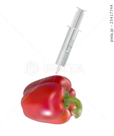 Pesticides - Syringe Sticking into a Red Pepper Pesticides - Syringe Sticking into a Red Pepper 25417744
