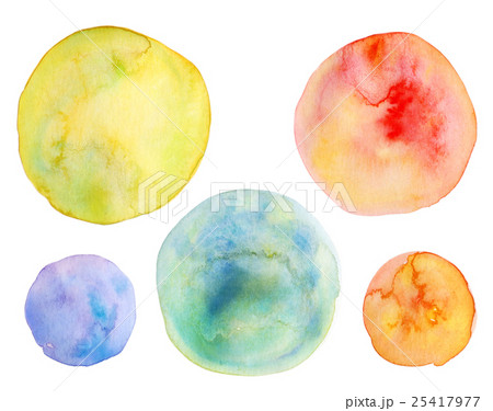 水彩 テクスチャー 虹色 シャボン玉のイラスト素材