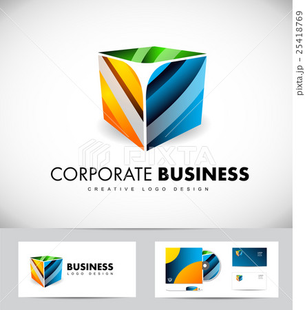 Corporate business 3d cube logo icon design 25418769