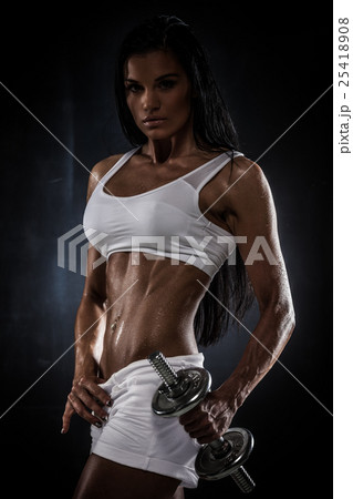 Fitness with dumbbells 25418908