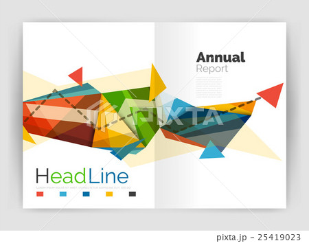 Triangles and lines, annual report flyer brochure Triangles and lines, annual report flyer brochure 25419023