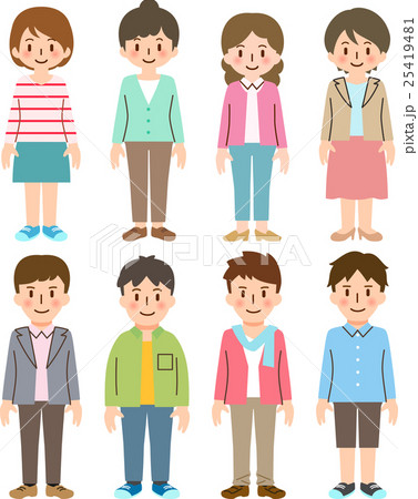 若い男女のイラストセット 25419481