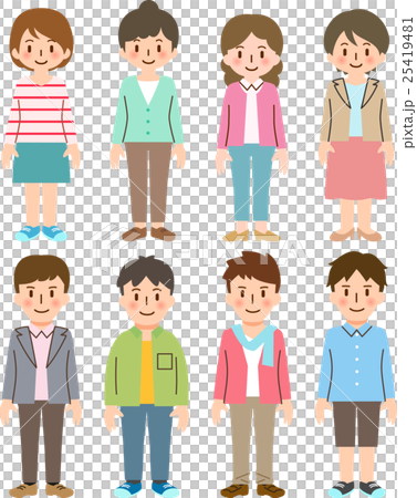 若い男女のイラストセット 25419481