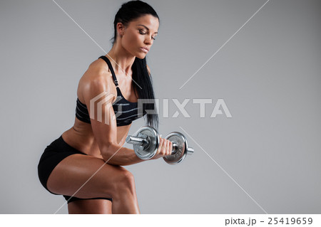Fitness with dumbbells Fitness with dumbbells 25419659