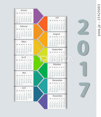 Calendar 2017 year German. Week starting on Monday 25420063