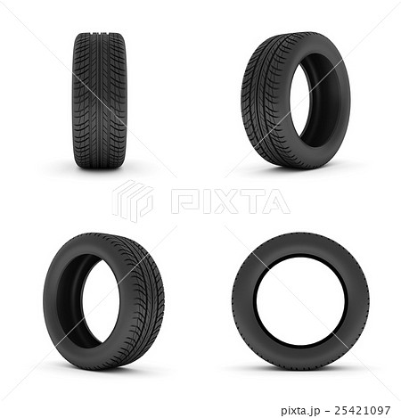 タイヤのセットのイラスト素材