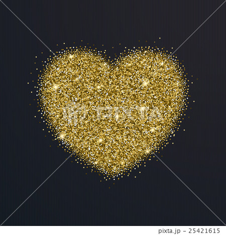 Icon of Heart with gold sparkles and glitterのイラスト素材 [25421615] - PIXTA
